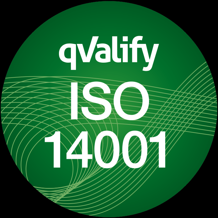 Hjo verktyg är ISO-certifierade för ISO-14001 logotyp.