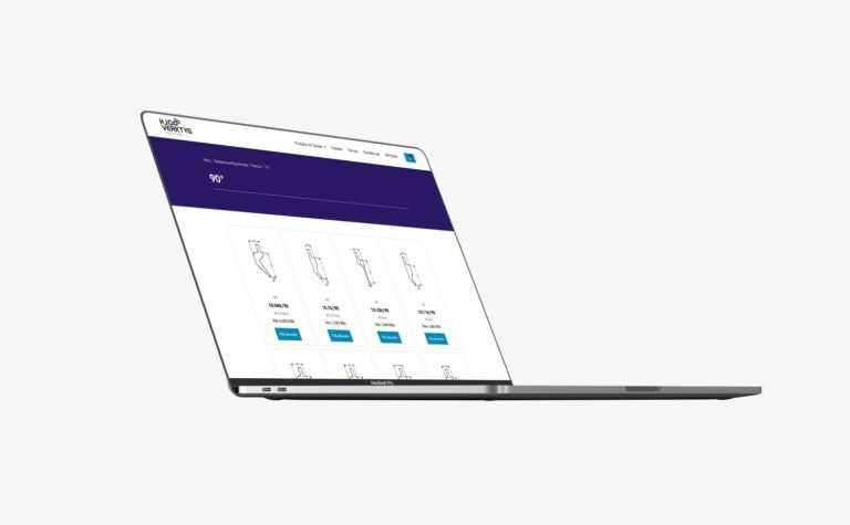 Hjo Verktygs ABs nya hemsida.Bild på laptop.